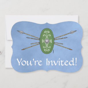 Ancient Celtic Shield and Spears Invitation
