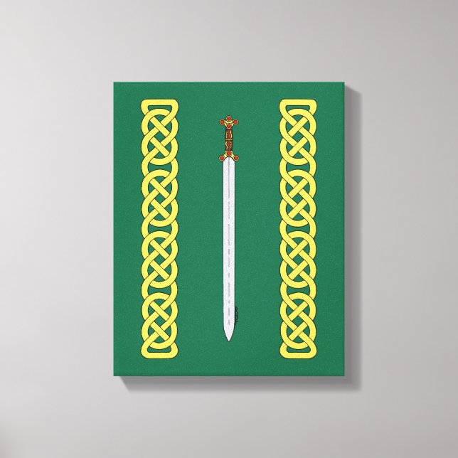 Ancient Celtic Sword and Knotwork Canvas Print (Front)