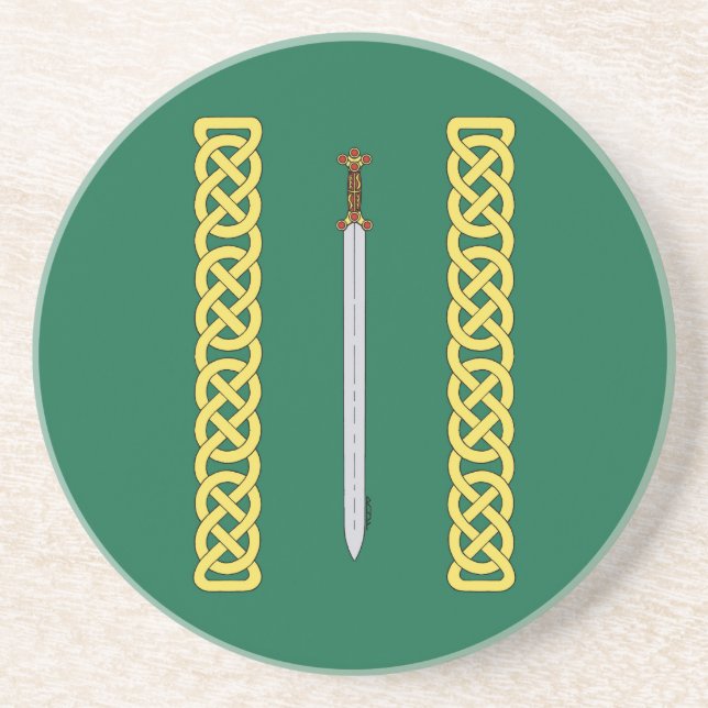Ancient Celtic Sword and Knotwork Coaster (Front)