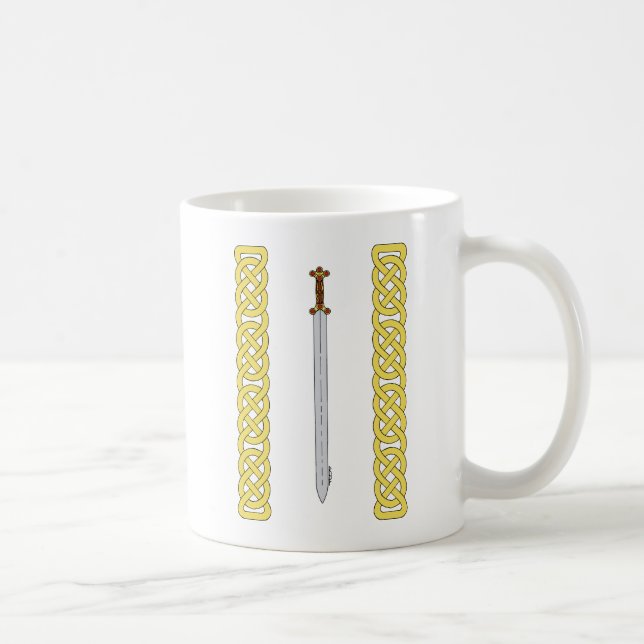 Ancient Celtic Sword and Knotwork Coffee Mug (Right)