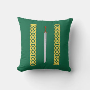 Ancient Celtic Sword and Knotwork Cushion