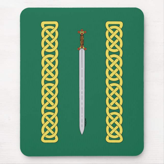 Ancient Celtic Sword and Knotwork Mouse Pad (Front)