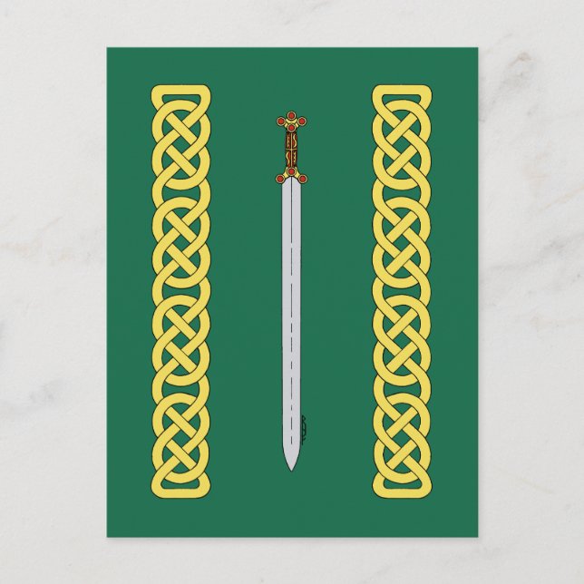 Ancient Celtic Sword and Knotwork Postcard (Front)