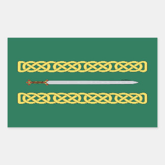 Ancient Celtic Sword and Knotwork Rectangular Sticker