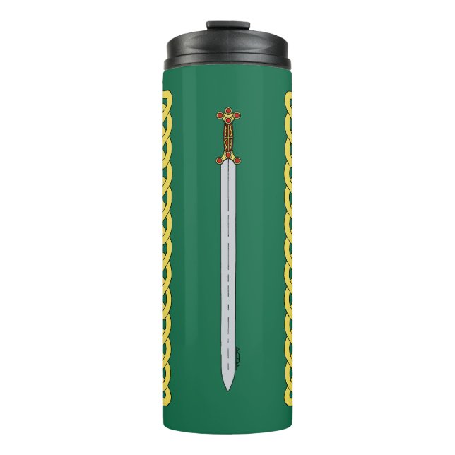 Ancient Celtic Sword and Knotwork Thermal Tumbler (Front)
