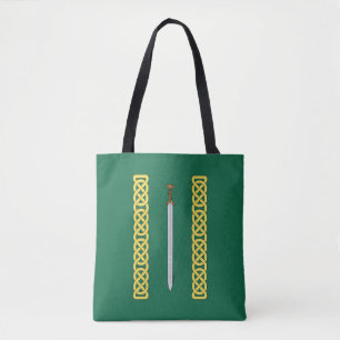 Ancient Celtic Sword and Knotwork Tote Bag