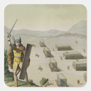 Ancient Celts or Gauls in Battle, c.1800-18 (colou Square Sticker