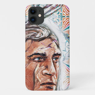 Ancient chieftan and fractal pattern Case-Mate iPhone case