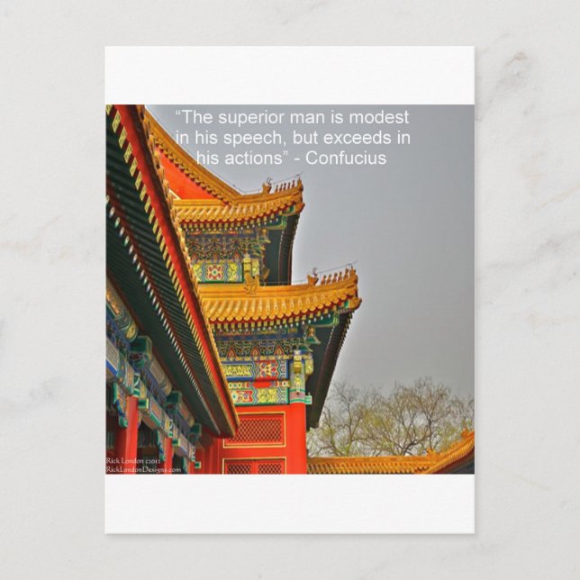 Ancient Chinese Architecture Confucius Quote Gift Postcard (Front)