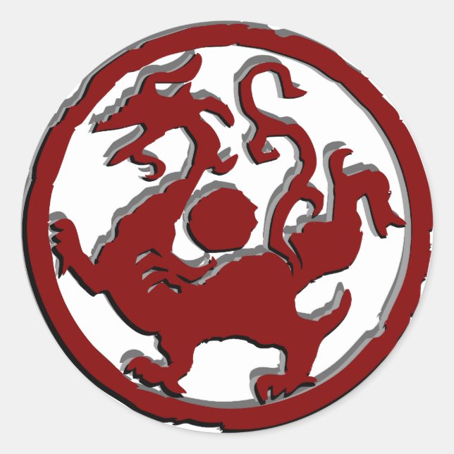 Ancient Chinese symbol : Dragon Classic Round Sticker (Front)