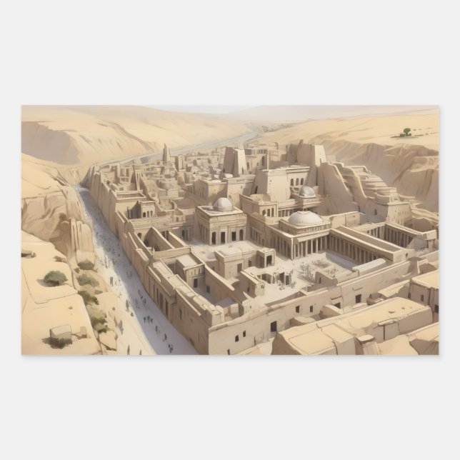 Ancient city in afghanastan rectangular sticker (Front)