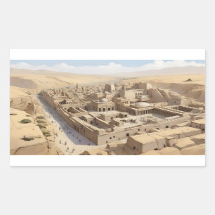 Ancient city in afghanastan rectangular sticker