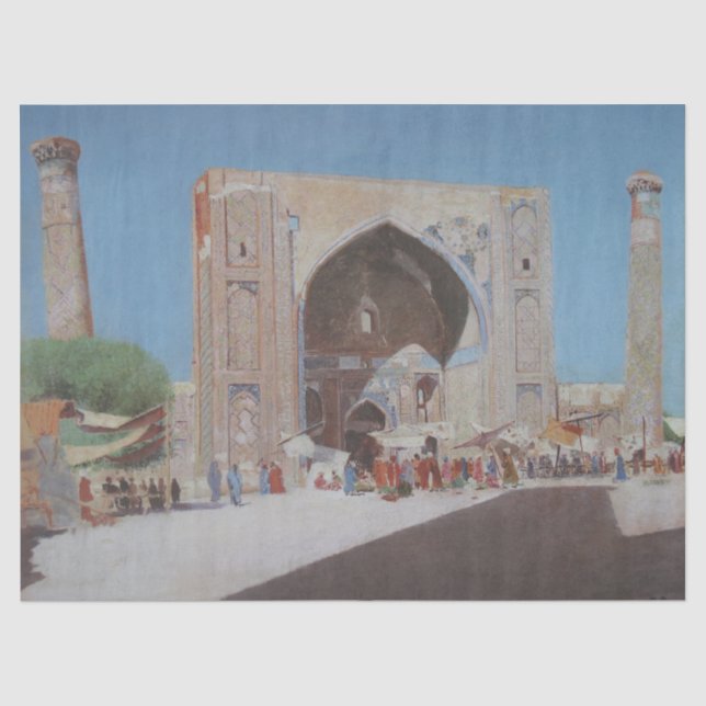 Ancient City of Samarkand (by Vasily Vereshchagin) Tissue Paper (Front)