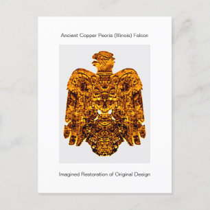 Ancient Copper Peoria Falcon Found 1859 Card