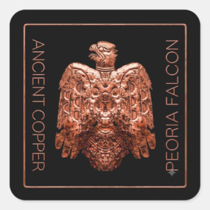 Ancient Copper Peoria Falcon Restored Card Square Sticker