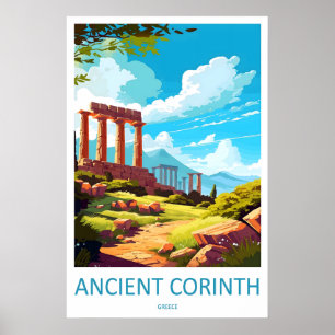 Ancient Corinth Travel Vintage Park National Poster