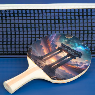 Ancient Cosmic Temple – Fantasy Galaxy Ruins  Ping Pong Paddle