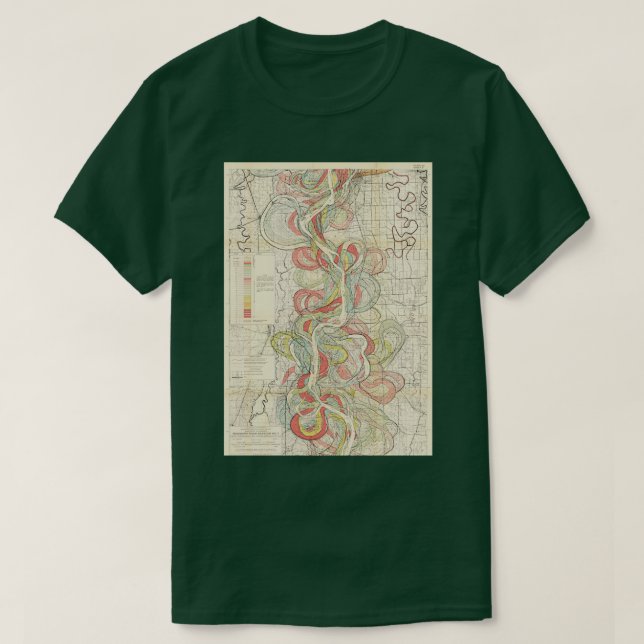 Ancient Courses Mississippi River Meander Belt Pla T-Shirt (Design Front)
