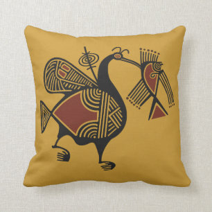 Ancient Cypriot pelican motif throw pillow
