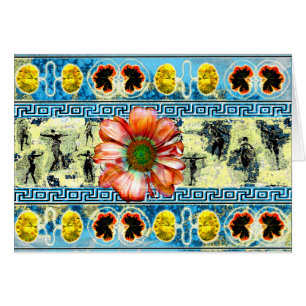 Ancient Dance flower pattern & dancers