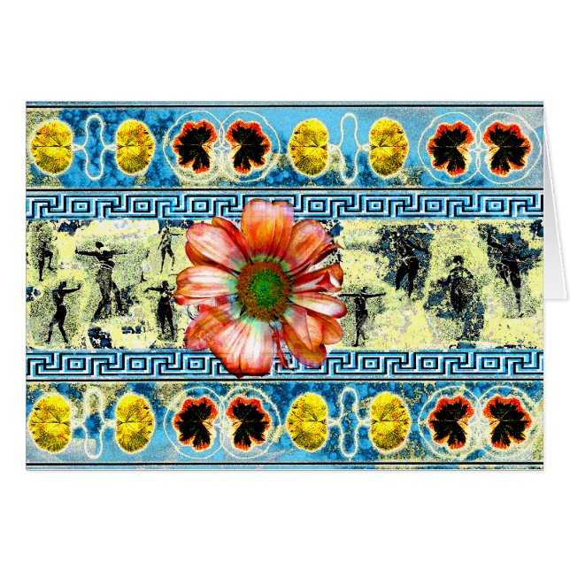 Ancient Dance flower pattern & dancers (Front Horizontal)
