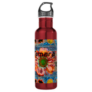 Ancient Dance with figures and a flower 710 Ml Water Bottle