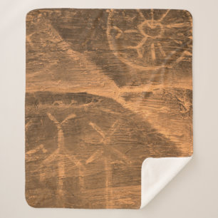 ancient design on the cave wall. history of antiqu sherpa blanket
