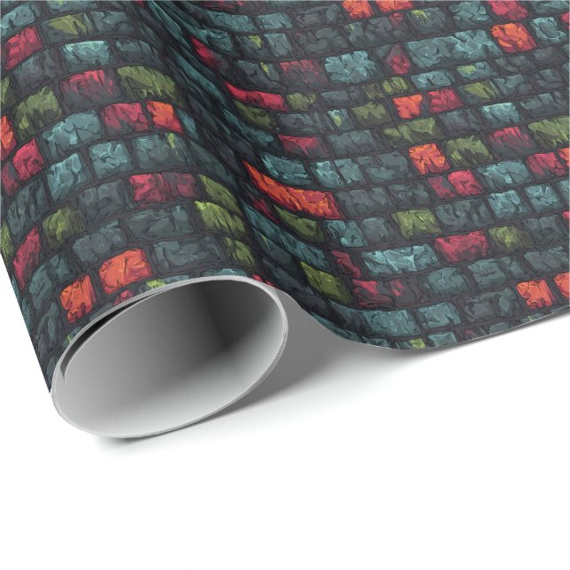 Ancient Dungeon Stone Bricks D&D Mediaeval Fantasy Wrapping Paper (Roll Corner)