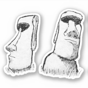 Ancient Easter Island Statues Sketch