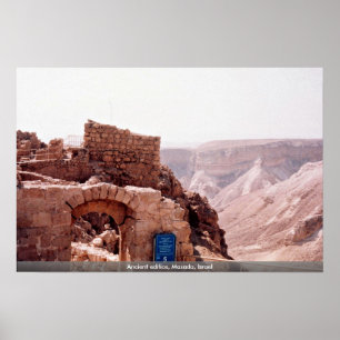 Ancient edifice, Masada, Israel Poster