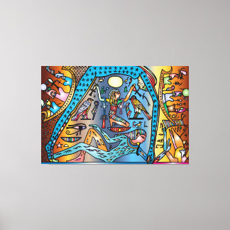Ancient Egypt Art God Geb Supports Nut in Heaven Canvas Print