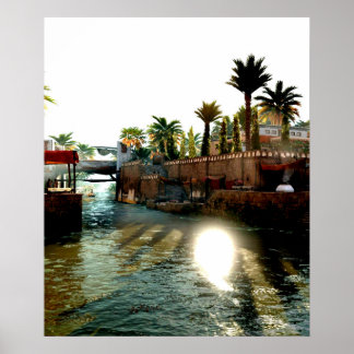 Ancient egypt city river poster