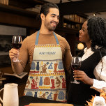 Ancient Egypt Egyptian Graphics Themed Apron<br><div class="desc">Add a name to create the perfect gift for history buffs. This Ancient Egyptian themed apron is perfect for cooking up a memorable dish. Inspired by the artwork discovered in the pyramids of Egypt this apron features my illustrations of an assortment of Egyptian motifs including the god Thoth, the cat...</div>