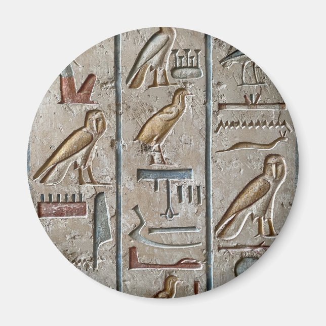 Ancient Egypt Engraved Hieroglyphic Carved  Gift Magnet (Front)