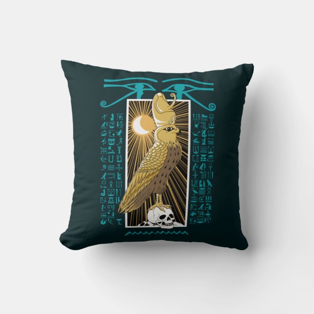 Ancient Egypt Falcon God Horus Cushion (Front)