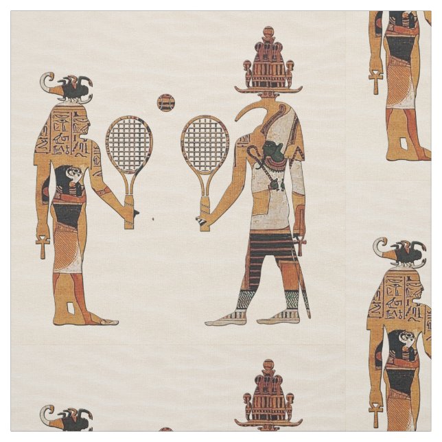 Ancient Egypt Gods Tennis Funny Fabric (Swatch)