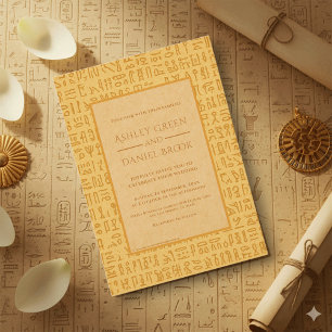 Ancient Egypt Hieroglyphic Motifs Egyptian Wedding Invitation