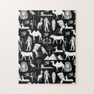 Ancient Egypt Hieroglyphic Symbol Pattern Jigsaw Puzzle