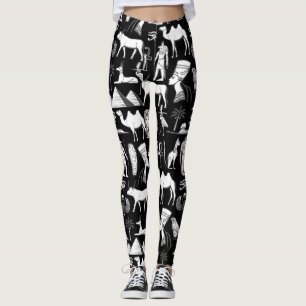 Ancient Egypt Hieroglyphic Symbol Pattern Leggings