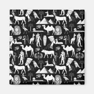 Ancient Egypt Hieroglyphic Symbol Pattern Magnet