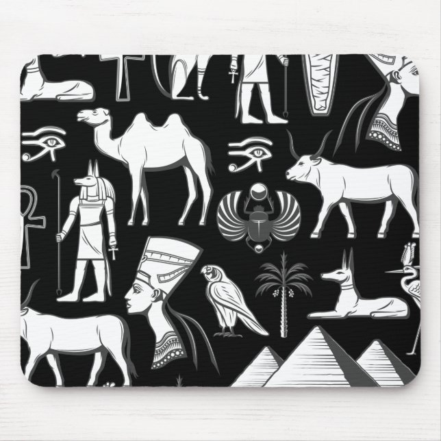 Ancient Egypt Hieroglyphic Symbol Pattern  Mouse Pad (Front)
