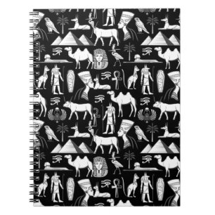 Ancient Egypt Hieroglyphic Symbol Pattern Notebook