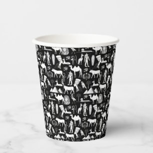 Ancient Egypt Hieroglyphic Symbol Pattern Paper Cups