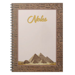 Ancient Egypt Hieroglyphs on Faux Sandstone Notebook