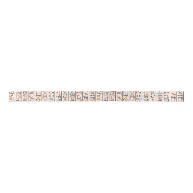 ancient egypt hieroglyphs pattern background histo satin ribbon (Front)