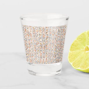 ancient egypt hieroglyphs pattern background histo shot glass