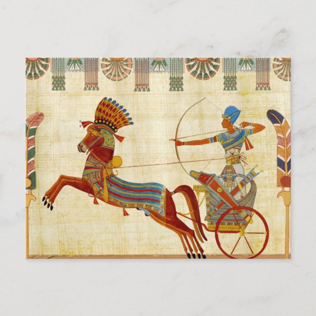 Ancient Egypt Pharaoh Ramesses II Colourful Drawin Holiday Postcard (Front)
