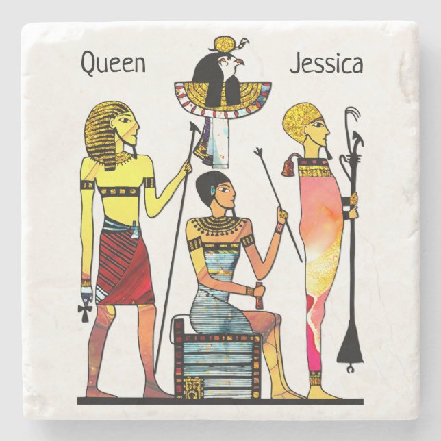 Ancient Egypt Pharaohs Lavish Ormamentation Stone Coaster (Front)