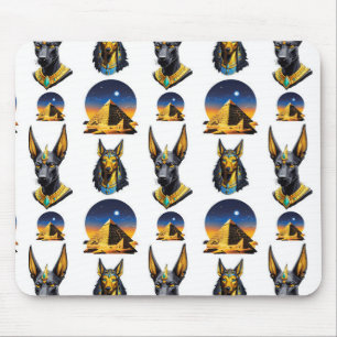 Ancient Egypt Pyramid Anubis Pattern Design Mouse Pad