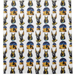 Ancient Egypt Pyramid Anubis Pattern Design Shower Curtain